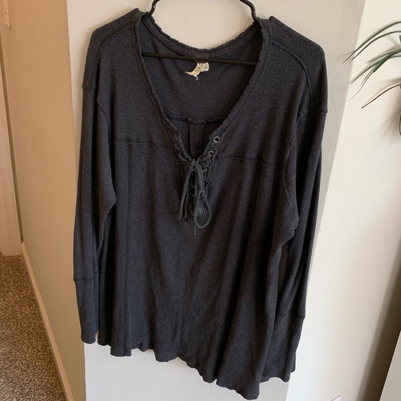 Free People Sweaters - Free People Lace-Up Oversized Sweater